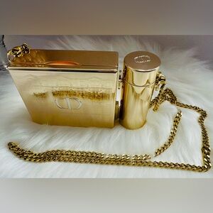 Dior Rouge Minaudiere Limited Holiday Lipstick Case and Refill Set Clutch Chain